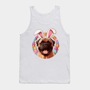 Bullmastiff with Bunny Ears Welcomes Easter Cheerfully Tank Top